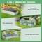 Galvanized Metal Planter Box Kit w/ 2 Large Zipper Mesh Screen Windows